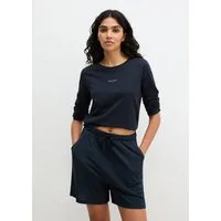 Marc O'Polo Pyjamaoberteil Mix N Match Cotton Top LS mit Rundhalsausschnitt und langen Ärmeln