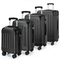 YONSLY Kofferset Reisekoffer Trolley Rollkoffer Hartschalenkoffer in S-M-L-XL, 4 Rollen, (Spar-Set, 4 tlg., inkl. Größen S, M, L und XL), mit 360° Lenkrollen, Zahlenschloss und mehrstufigem Teleskopgriff