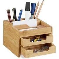 relaxdays Organizer Schreibtisch Organizer Bambus