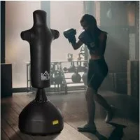 HOMCOM Standboxsack Boxsack Stehend 180cm Erwachsene Boxdummy Boxsäule (Boxsack-Ständer, 1-tlg., Boxsack), für Profis und Anfänger Schwarz