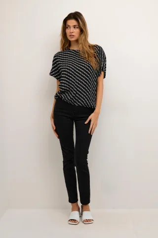Ärmellose Bluse Loose fit Black/Chalk Graphic Print black white