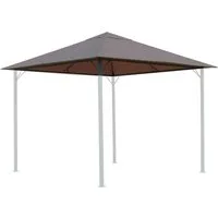 Quick Star Pavillon-Ersatzdach Nizza, 250 g/m², 297 x 297 cm (Beigegrau, 3 x 3 m), Mit Lüftungsschlitzen