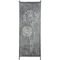 finehomegarden Gartenstecker Stele Metall Pusteblume Sichtschutz grau (1-St) Windschutz Outdoor H205cm B64cm Dekowand Garten / Spedition