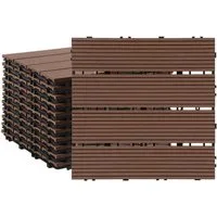 Clanmacy Terrassendielen WPC Terrassenfliesen in Holzoptik Klickfliesen mit Drainagensystem, (110-St)