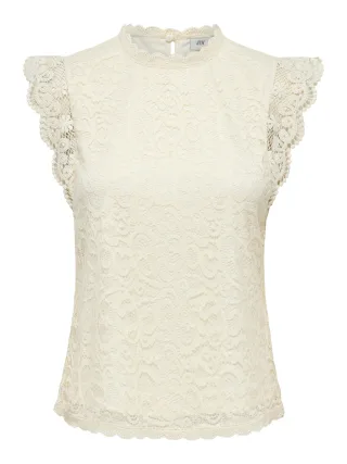 JDY - JDYLOTAS S/L LACE TOP JRS NOOS Cloud Dancer - Gr. - S