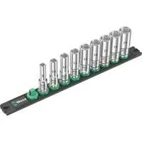 Nuss-Magnetleiste B Deep 1 Steckschlüsseleinsatz-Satz 3/8" schwarz/grün, 9-teilig