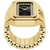 Fossil Quarzuhr RAQUEL WATCH RING ES5447, Armbanduhr, Damenuhr, Edelstahlarmband, analog, Glassteine