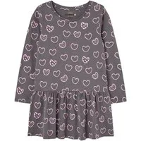 LOSAN A-Linien-Kleid Losan Mädchen Kleid Langarm Jersey Herzen Drehpotential dark grey (kein Set, 1-tlg) Markenlabel