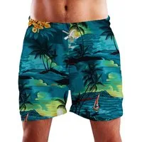 King Kameha Badeshorts Surf Funky Hawaii Bade-Shorts Mesh-Einsatz Verschluss Kordelzug Mit integriertem Mesh-Innenslip für extra Komfort