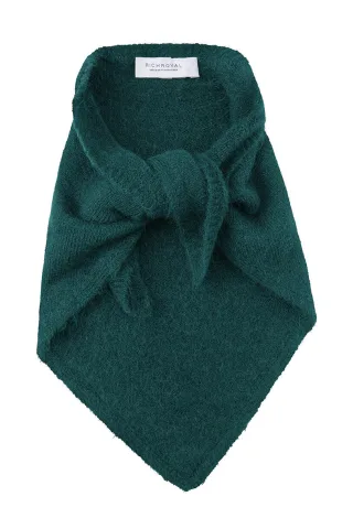 Rich & Royal - Knitted triangle scarf deep pine - Gr. - 1