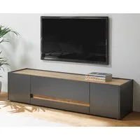 Furn.Design Lowboard Center (TV Unterschrank in grau mit Eiche, Breite 170 cm), viel Stauraum