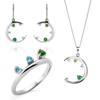 Orphelia 'Eline' Damen-Set aus 925er Sterlingsilber: Halskette + Ohrringe + Ring – Silber SET-7497