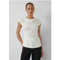 s.Oliver Kurzarmshirt T-Shirt Elegantes Shirt mit seitlicher Raffung