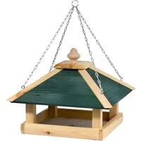 dobar Vogelhaus Vogelfutterhaus aus Holz mit Kette