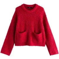 Next Rundhalspullover Bouclé-Rundhalspullover mit Wolle (1-tlg)