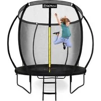 HyperMotion Kindertrampolin Gartentrampolin 244 cm – mit Sicherheitsnetz, Leiter & Stahlrahmen, Ø 244 cm