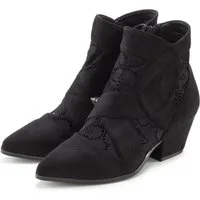 LASCANA Stiefelette mit Spitze & bequemen Blockabsatz, Cowboy Boots, Westernstiefel