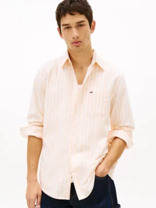 Tommy Jeans (PVH Group) - TJM REG STRIPE OXFORD SHIRT EXT Faded Sun Kiss Stripe - Gr. - M