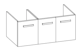 Artiqua 414 Waschtischunterschrank für Legato 4153C1, 4153C4, 4153C5 Eiche Weiß quer NB, 414-WU3T-V1 414-WU3T-V135-7186-440