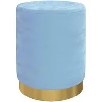 vidaXL Hocker Runder Aufbewahrungshocker Hellblau Samt 31 x 37 cm (1 St)