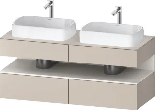 Duravit Qatego Konsolenwaschtischunterbau wandhängend Taupe Matt 1400x550x600 mm - QA4767084910000 QA4767084910000