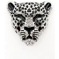 Firetti Brosche Schmuck Geschenk Ansteckschmuck Leopard, mit Strasssteinen