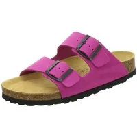 AFS-Schuhe 210008 Zweischnaller Pantolette für Damen mit Fußbett, bequeme Sandalen aus Leder