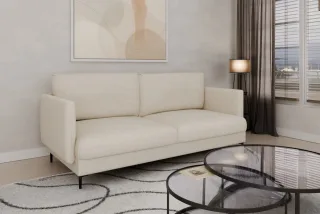 Sofa Designersofa HELMER 3-Sitzer Stoff Vibe Creme