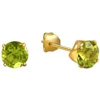Fascination by Ellen K. Paar Ohrstecker Gold 333 mit echten Peridot-Steinen 5mm