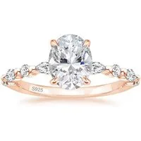 ROUGEMONT Solitärring Extravaganter Moissanit Ring Oval Cut Damen Ring 925 Silber 18k Gold