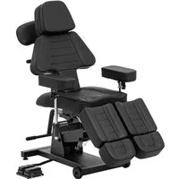 Physa Massageliege Tattooliege höhenverstellbar 300 kg Fußpedal schwarz Tattoostuhl, Schwarz