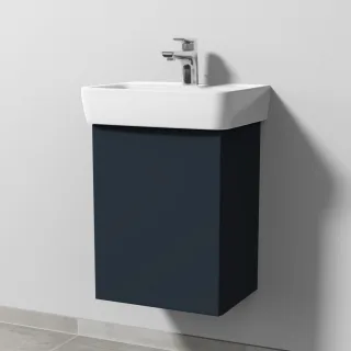 Sanipa 3way Waschtischunterbau zu Geberit Renova Plan Waschtisch mit 1 Tür, Marine-Matt SP8701R