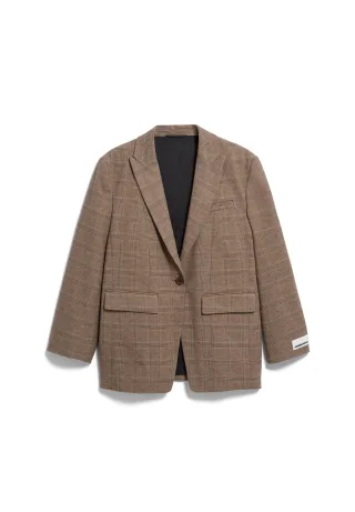 Armedangels - CHECK OVERSIZED BLAZER claystone - sand stone - Gr. - M