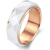 Kingka Fingerring Hochwertiger Edelstahl-Keramik Damen Ring, Drehring, Anti Stress Ring, Damen Edelstahl Schmuck mit Zirkonia zu Geburtstag, Weihnachten