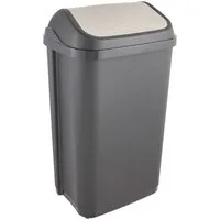 keeeper Mülleimer swantje, Abfallbehälter mit Schwingdeckel, 50 l, Made in Europe, 38,5 x 29 x 66 cm