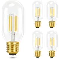 ZMH LED-Leuchtmittel T45 E27, LED Glühbirne 4 W, 2700 K warmweiß, 4 St., 2700k, Vintage Filament, nicht dimmbar