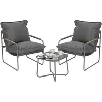 Woltu Gartenlounge-Set, (3-tlg), Gartenmöbel Set, 2 Sessel 1 Couchtisch, mit abnehmbaren Sitzkissen