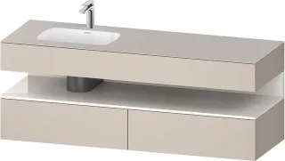 Duravit Qatego Einbauwaschtisch mit Konsolenwaschtischunterbau Taupe Matt 1600x500x600 mm - QA479502 QA4795022910000