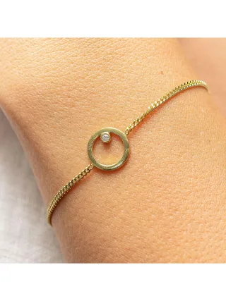 cai Armband 925 Sterling Silber gelb vergoldet Zirkonia Kreis