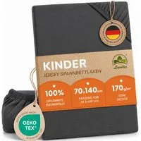 leevitex® Spannbettlaken in verschiedenen Größen und Farben, Jersey aus 100% Baumwolle, Jersey, Gummizug: rundum, (1 Stück), für Kinder- & Standardmatratzen, OEKO-TEX® STANDARD 100 zertifiziert