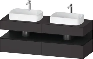 Duravit Qatego Konsolenwaschtischunterbau wandhängend Graphit Supermatt 1600x550x600 mm - QA47790168 QA4779016800010