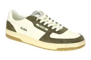 Gola Herren Sneaker HAWK 89 CMB760WN Offwhite/Khaki Velourleder + Leder Mix