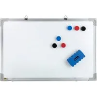 Idena Magnettafel, mit Alurahmen, 40 x 60 cm, mit 6 Magneten, für Whiteboard-Marker