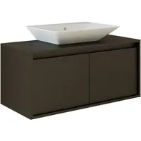 Roomart Badmöbel-Set ATLANTIC 100 cm, 5 Farben, opt. Keramik-Aufsatzbecken, Soft-Close, (Badezimmermöbel ATLANTIC 100cm in 5 Farben Waschtisch Unterschrank)