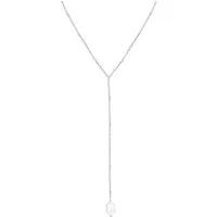 Hey Happiness Perlenkette Y-Kette mit Barockperle, Elegante Halskette Damen Silber 925, Brautschmuck