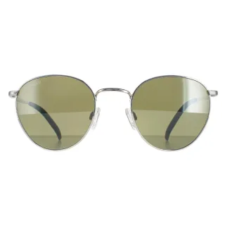 Serengeti Rund Unisex Glänzend Silber Mineral Polarisiert 555nm Hamel