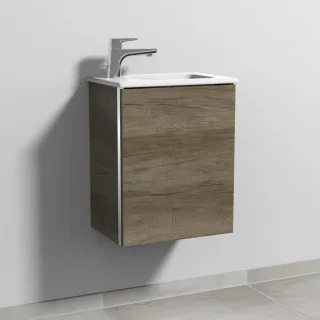 Sanipa 3way Waschtischunterbau zu Duravit ME by Starck Waschtisch mit 1 Tür, Eiche-Nebraska BR72137