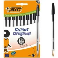 BIC Kugelschreiber Cristal Original, (10-tlg), Strichstärke: 0,4 mm, mit Kappe
