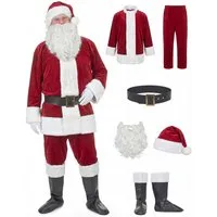 JADEO Kostüm Weihnachtsmann Herrenkostüm Nikolaus rot-weiss