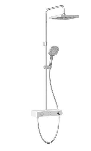 VitrA Core Square Thermostat-Duschsystem mit Kopf- und Handbrause Wandmontage Chrom,A47312EXP A47312EXP